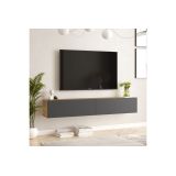 Mueble de TV de Pared moderno Antracita y Roble