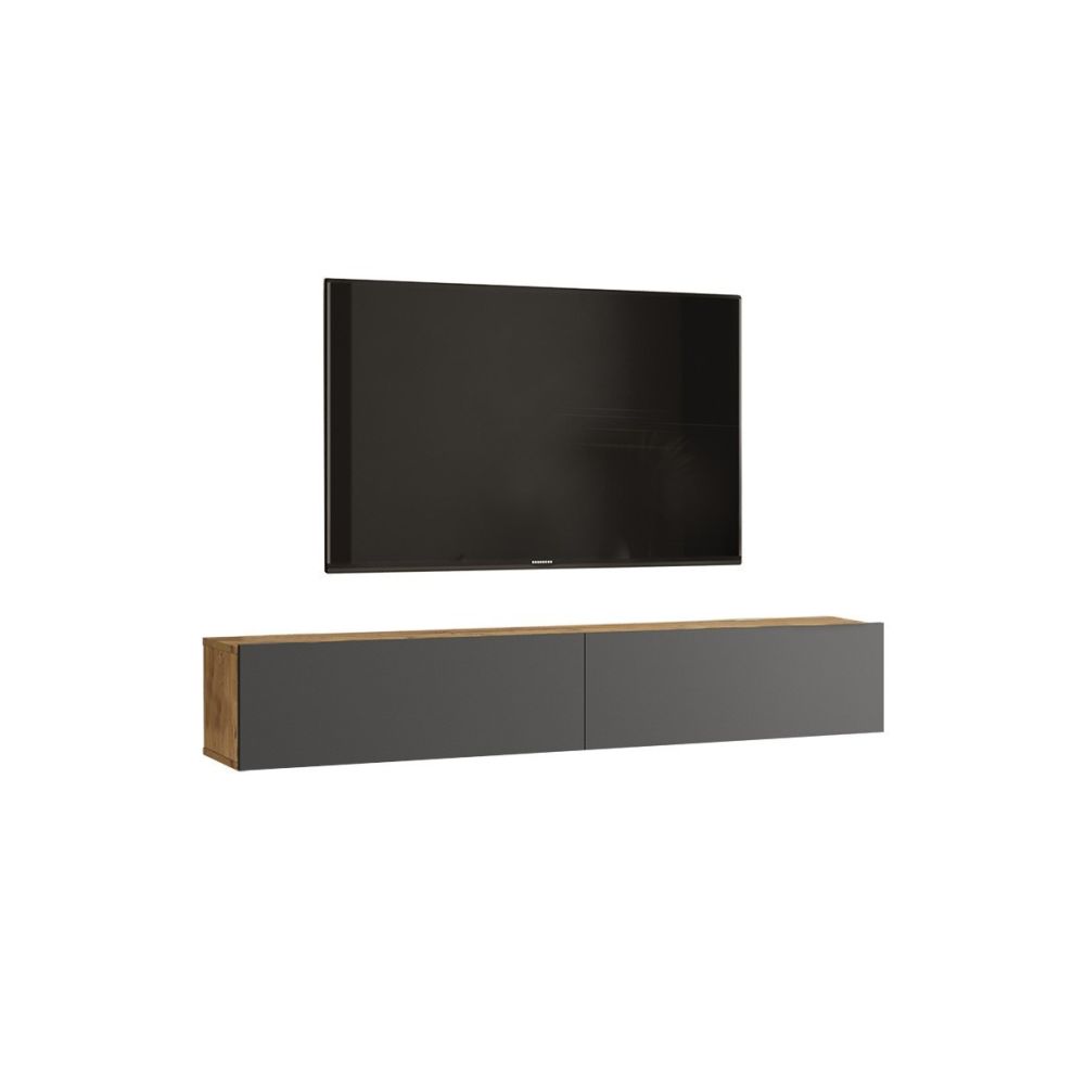 Mueble de TV de Pared moderno Antracita y Roble