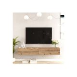 Mueble de TV de Pared moderno Color Roble con 2 Cajones
