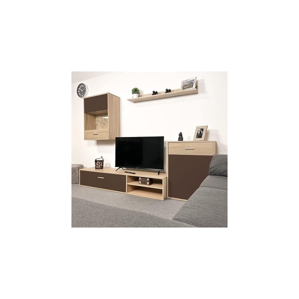 Meyvaser, Conjunto de muebles de salón 220 cm Color cambrian y Chocolate , muebles de salón.