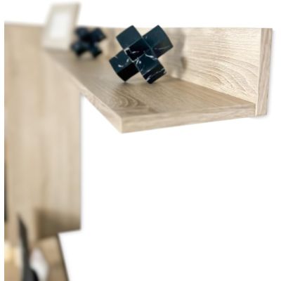 Mueble de salón y TV Moderno con Leds Color Cambria, cambria y blanco módulo de comedor