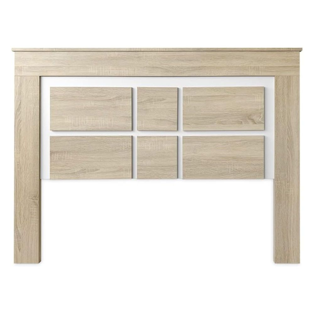 BricoExpo - Pack Cabecero de 160 x 120 cm + 2 Mesitas de Noche |Color Cambria y Blanco (para Cama de 135-140 o 160)
