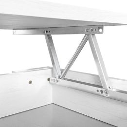Mesa de Centro Elevable, Mesita de Salón, Acabado en Color Gris Polar, Medidas: 90 cm (An) x 50 cm (Fo) x 46-57 cm (Al)