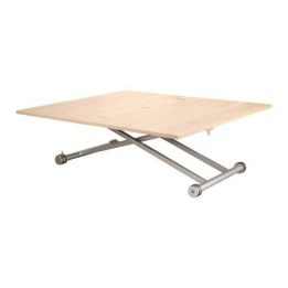 Mesa de Centro Elevable y Tapa Extensible -Color Roble Sonoma -Cerrada 100x57 cm, Abierta 100x114 cm, Altura de 39 a 77 cm