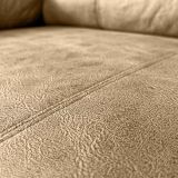 Sofá con Chaiselongue Reversible Color Piedra, Asientos Extensibles y Arcón, 291x160x104 cm, Tapizado en Tela